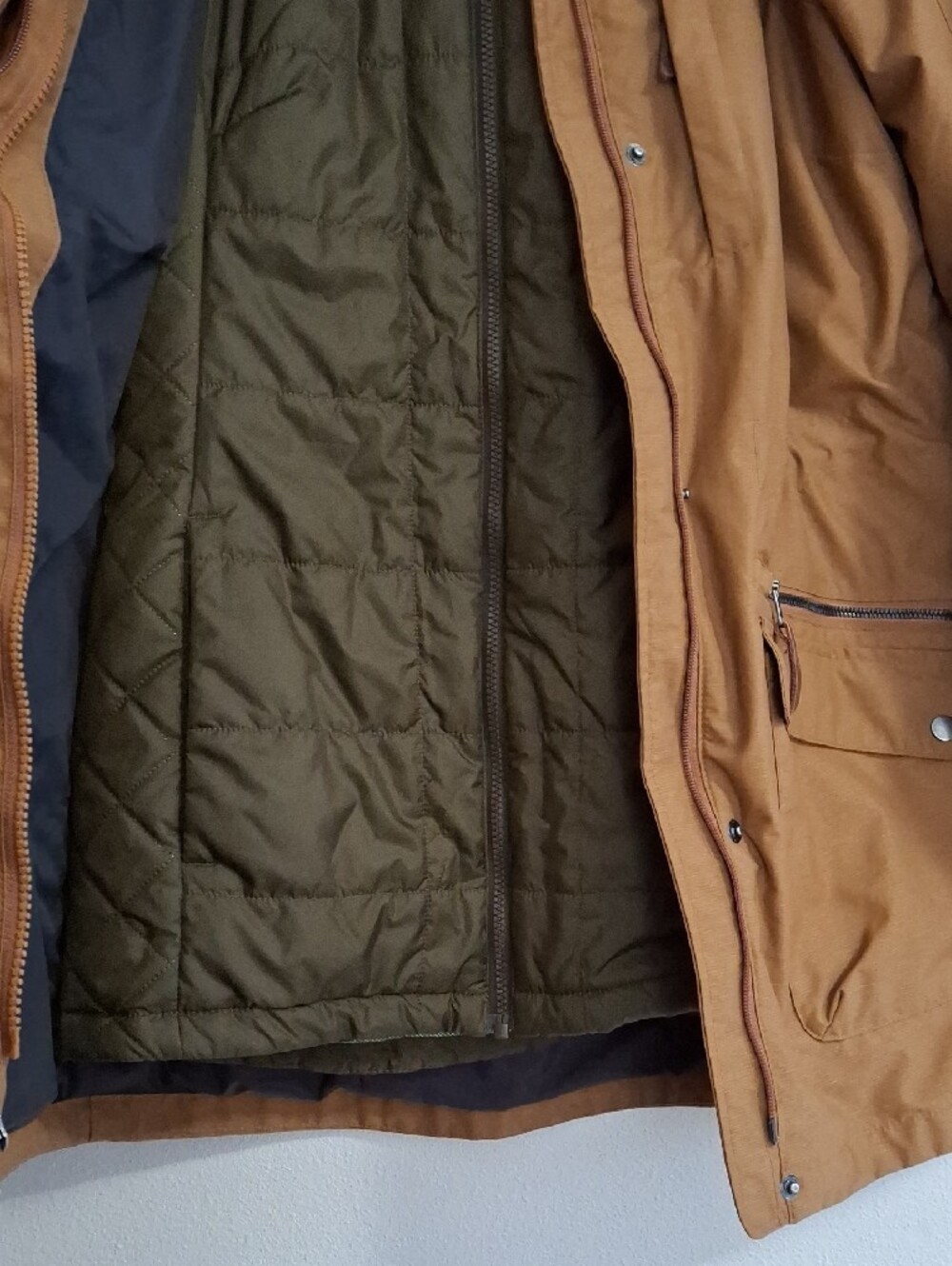 Columbia Carson Pass Interchange Tan/ Brown Hooded Coat Size L, 2 in 1 - Picture 6 of 7